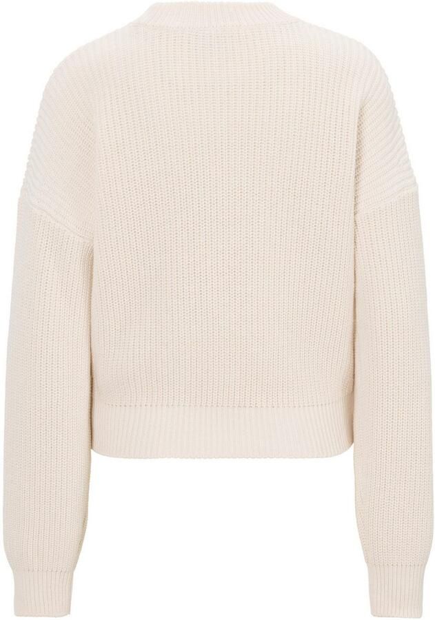 HUGO Blue Gebreide trui Slogery met "happy hugo" badge - Foto 4