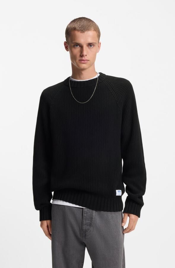 Hugo Blue Regular fit gebreide pullover van puur katoen model 'SONNEE' - Foto 5