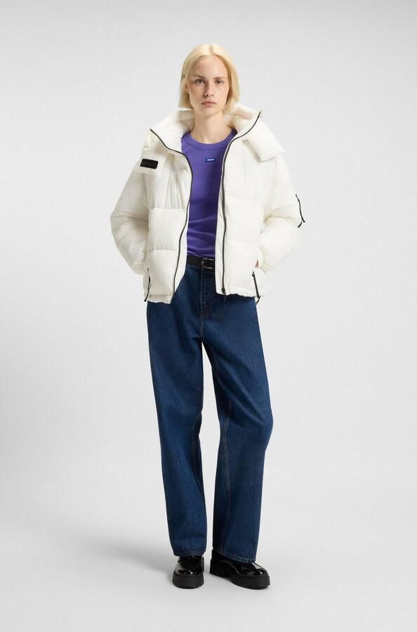 HUGO Blue Gewatteerde jas Farida in relaxed fit met verkorte lengte - Foto 4