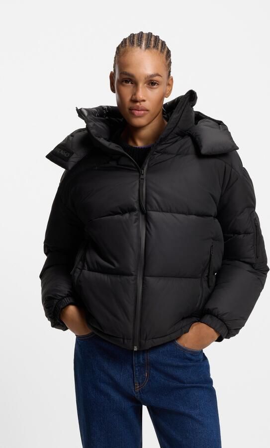 HUGO Blue Gewatteerde jas Farida in relaxed fit met verkorte lengte - Foto 6