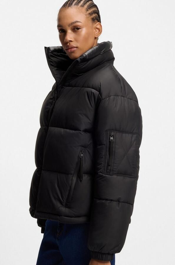 HUGO Blue Gewatteerde jas Farida in relaxed fit met verkorte lengte - Foto 3