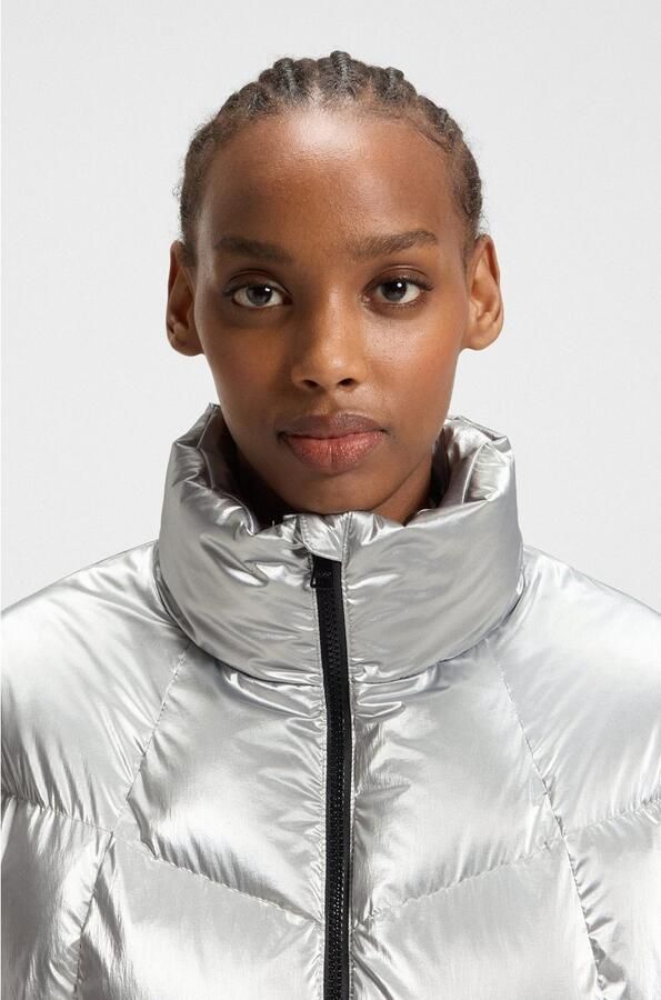 HUGO Blue Gewatteerde jas FIORELLA in verkorte lengte trekkoord in de zoom - Foto 3