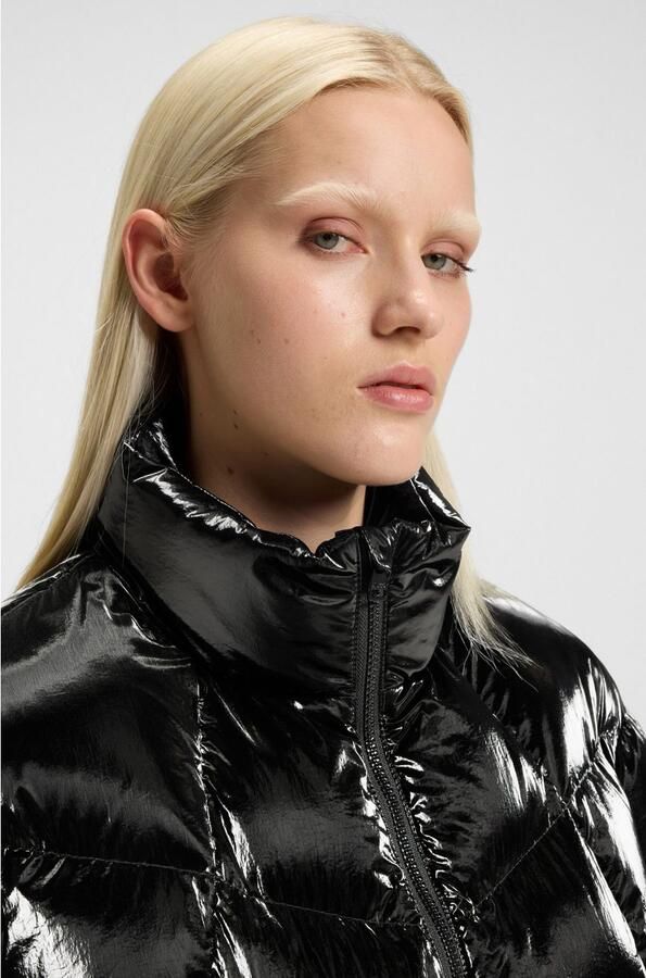 HUGO Blue Gewatteerde jas FIORELLA in verkorte lengte trekkoord in de zoom - Foto 3