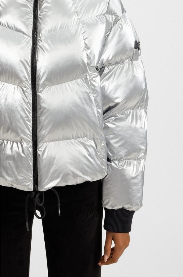 HUGO Blue Gewatteerde jas FIORELLA in verkorte lengte trekkoord in de zoom - Foto 4