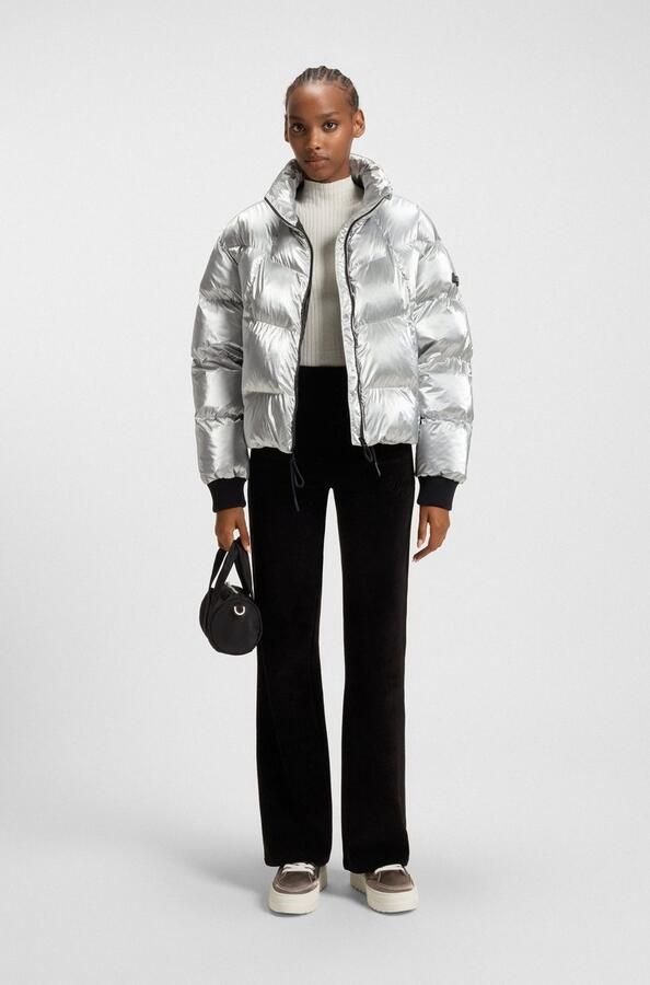 HUGO Blue Gewatteerde jas FIORELLA in verkorte lengte trekkoord in de zoom - Foto 5