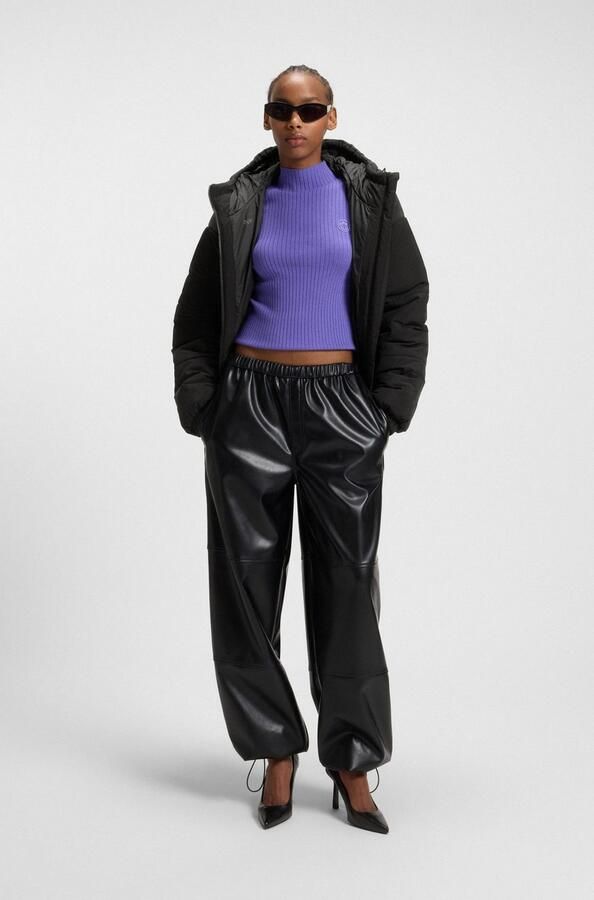 HUGO Blue Gewatteerde jas Freya Relaxed Fit met capuchon - Foto 4