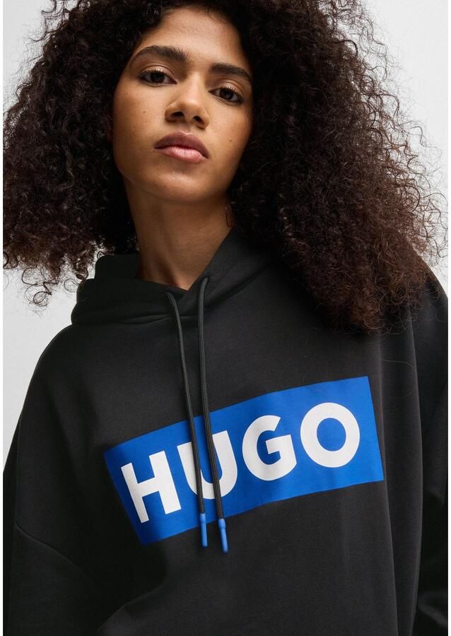 HUGO Blue Hoodie Nalves met grote logo-opdruk unisex - Foto 2