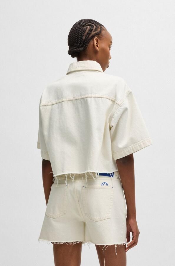 HUGO Blue Jeans blouse Getecna met gesneden zoom - Foto 5