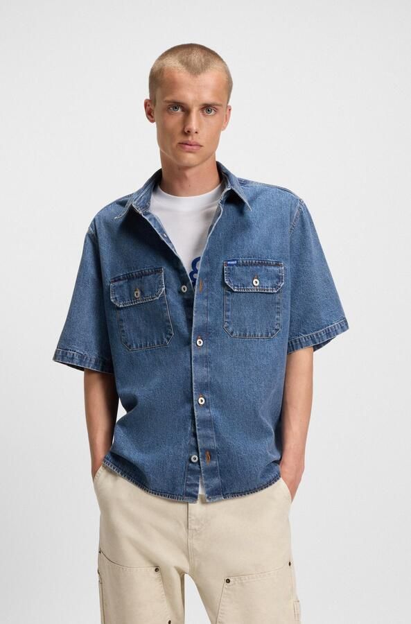 HUGO Blue Jeans overhemd Ekyno in oversized model - Foto 7