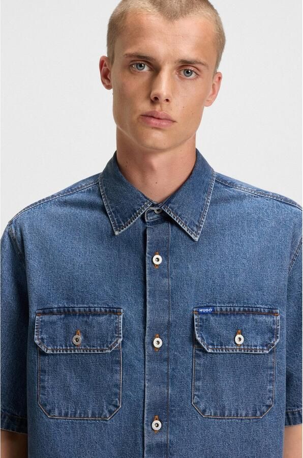 HUGO Blue Jeans overhemd Ekyno in oversized model - Foto 3