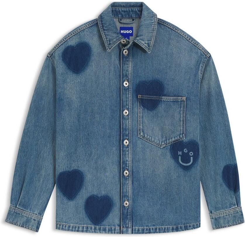 Hugo Blue Relaxed fit jeansoverhemd van puur katoen model 'GARESA' - Foto 2