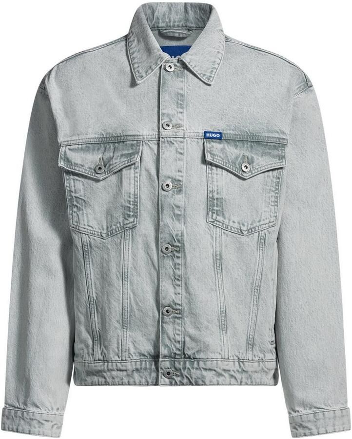 HUGO Blue Jeansjack Dex met lederen boss badge - Foto 4