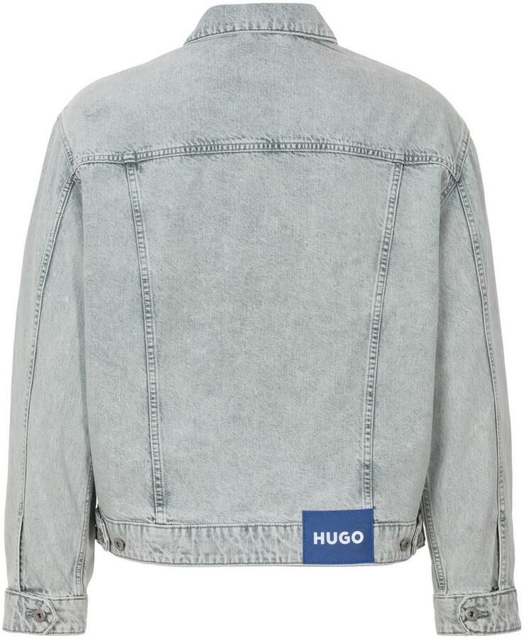 HUGO Blue Jeansjack Dex met lederen boss badge - Foto 2