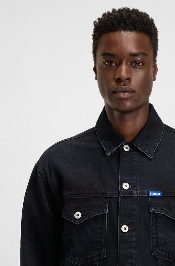 HUGO Blue Jeansjack Dex met logodetails - Foto 4