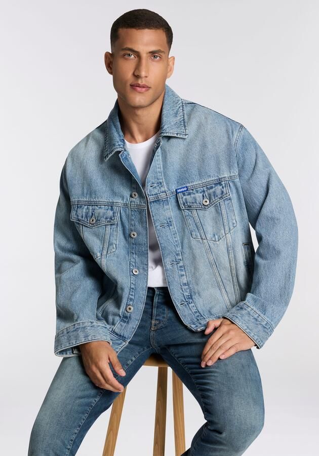 HUGO Blue Jeansjack Kirkby loose fit stone-washed effect - Foto 4
