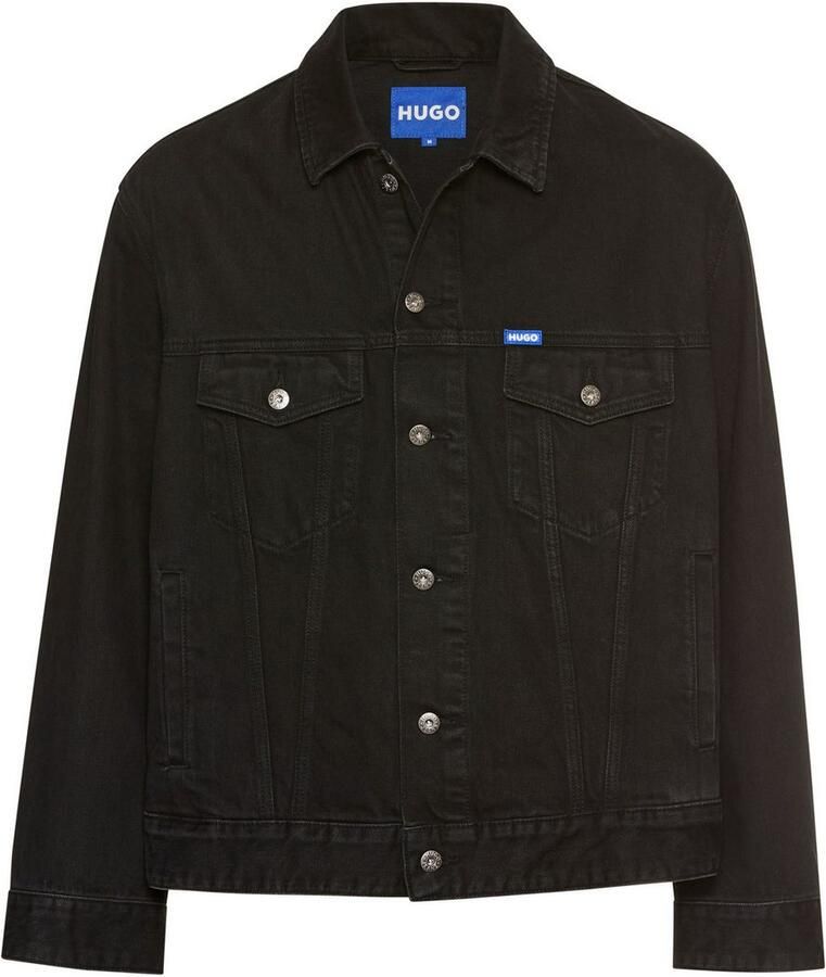 HUGO Blue Jeansjack Kirkby met logodetails regular-fit