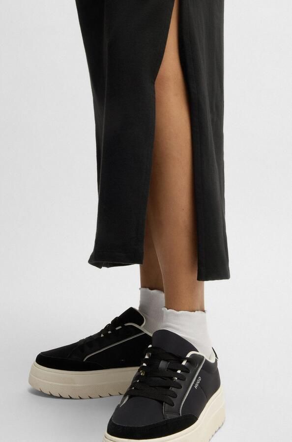 HUGO Blue Jerseyjurk NALLE Oversized met split met logoborduursel jersey - Foto 2