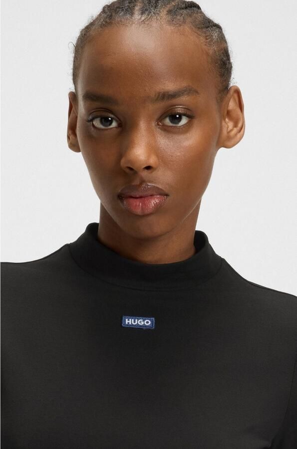 HUGO Blue Jerseyjurk Nilla met sportieve duimopeningen