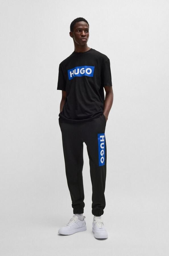 Hugo Blue Regular fit sweatpants met labelprint model 'Nuram' - Foto 6
