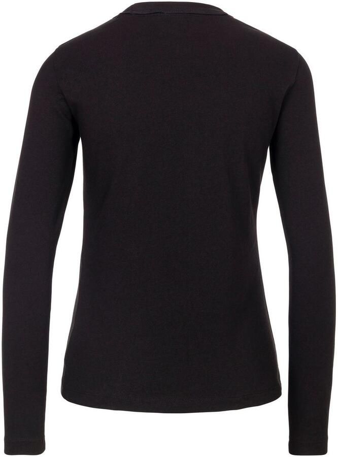 Hugo Blue Shirt met lange mouwen en geribde ronde hals model 'Daliria' - Foto 3