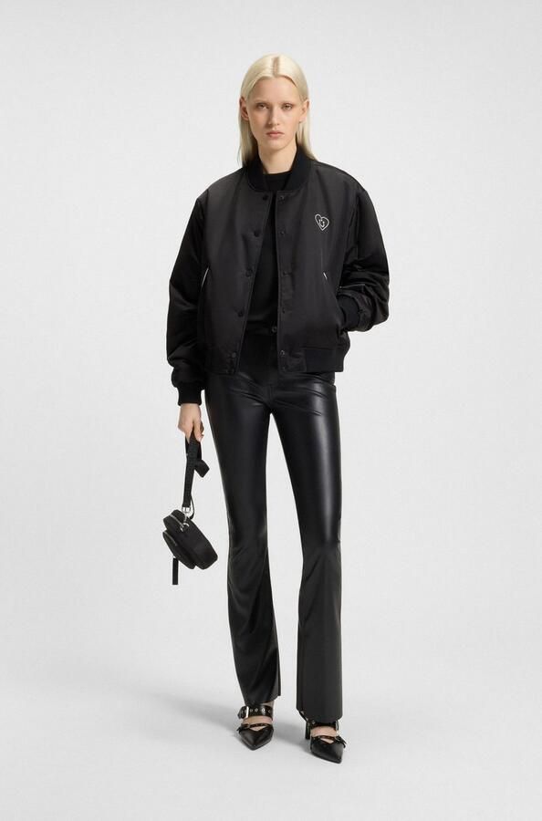 Hugo Blue Shirt met lange mouwen en geribde ronde hals model 'Daliria' - Foto 10