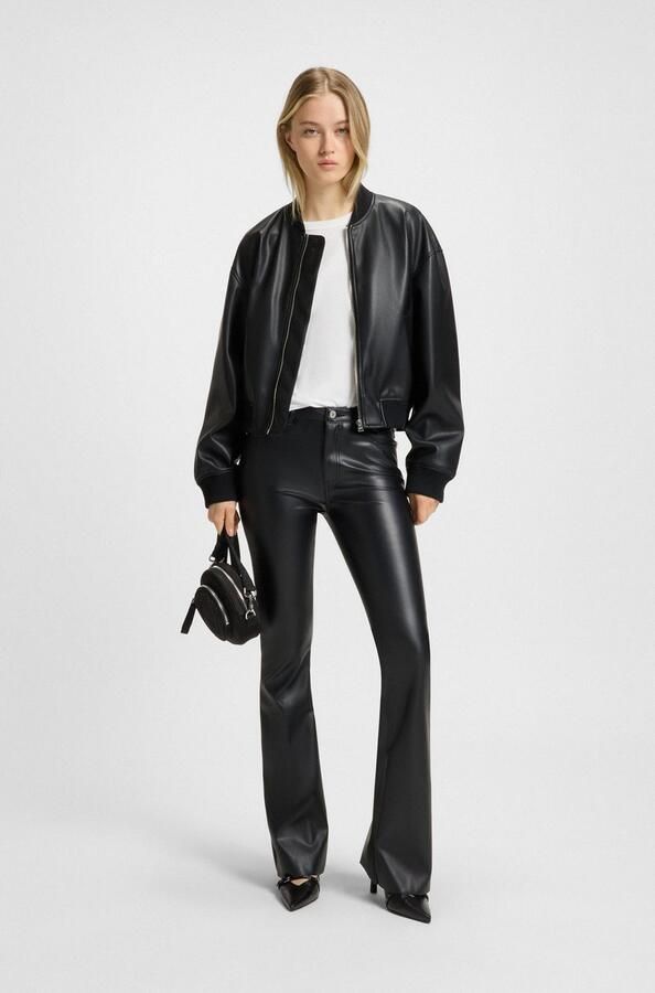 Hugo Blue Shirt met lange mouwen en geribde ronde hals model 'Daliria' - Foto 11