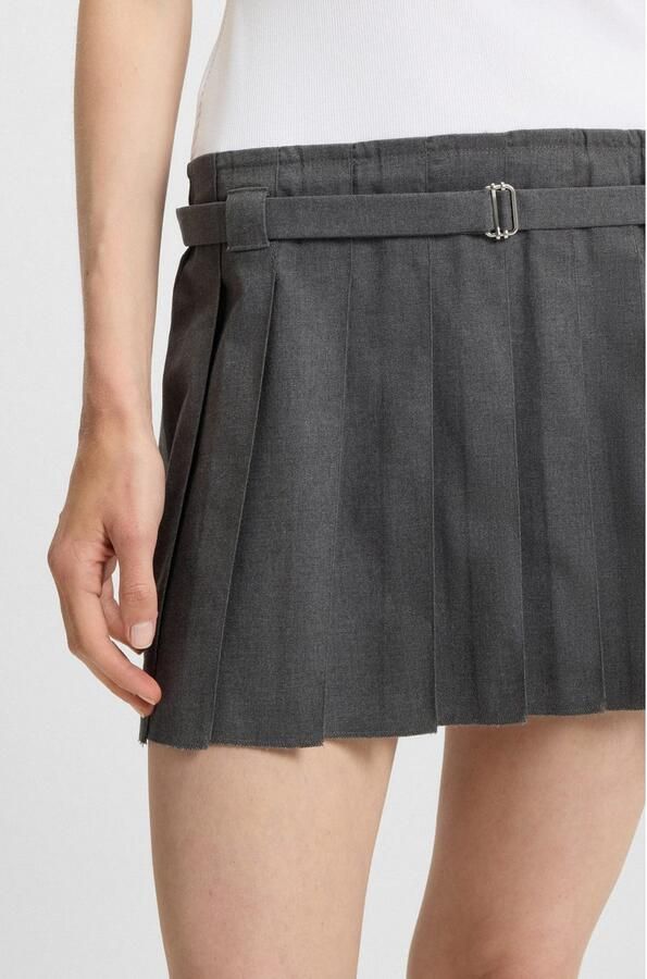 HUGO Blue Mini-jurk Norila TwoinOne Slim Fit met geplooide rokdeel top & rok plooirok - Foto 2