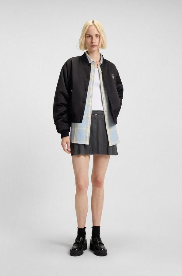 HUGO Blue Mini-jurk Norila TwoinOne Slim Fit met geplooide rokdeel top & rok plooirok - Foto 3