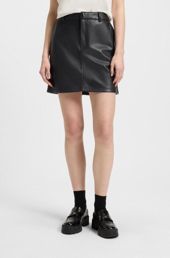 HUGO Blue Minirok Rihale in leerlook slim fit - Foto 6