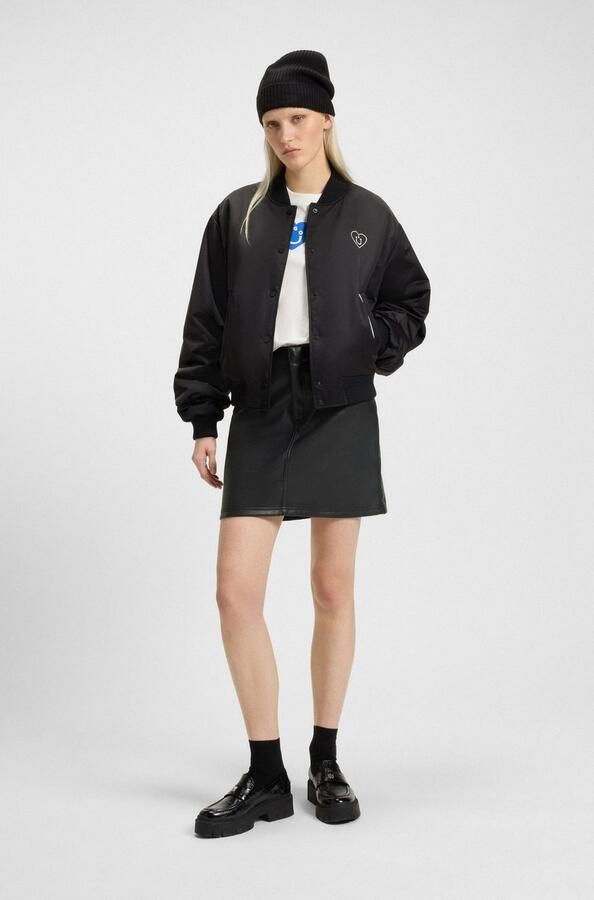 HUGO Blue Minirok Rihale in leerlook slim fit - Foto 4