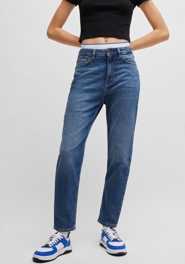 HUGO Blue Mom jeans Noe Straight fit jeans met hoge taille - Foto 16