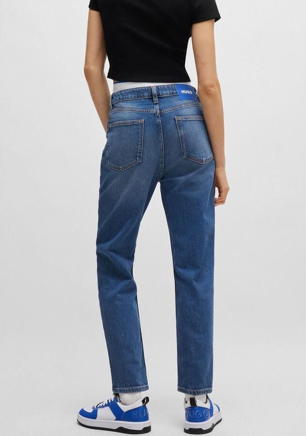HUGO Blue Mom jeans Noe Straight fit jeans met hoge taille - Foto 5
