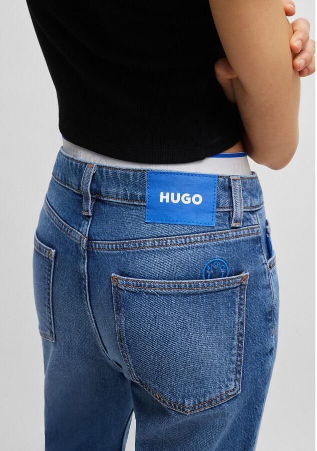 HUGO Blue Mom jeans Noe Straight fit jeans met hoge taille - Foto 4