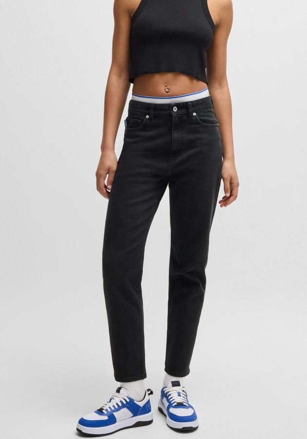 HUGO Blue Mom jeans Noe Straight fit jeans met hoge taille - Foto 13