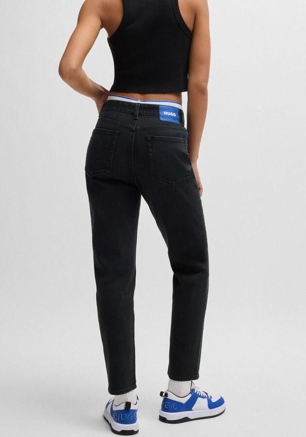 HUGO Blue Mom jeans Noe Straight fit jeans met hoge taille - Foto 3
