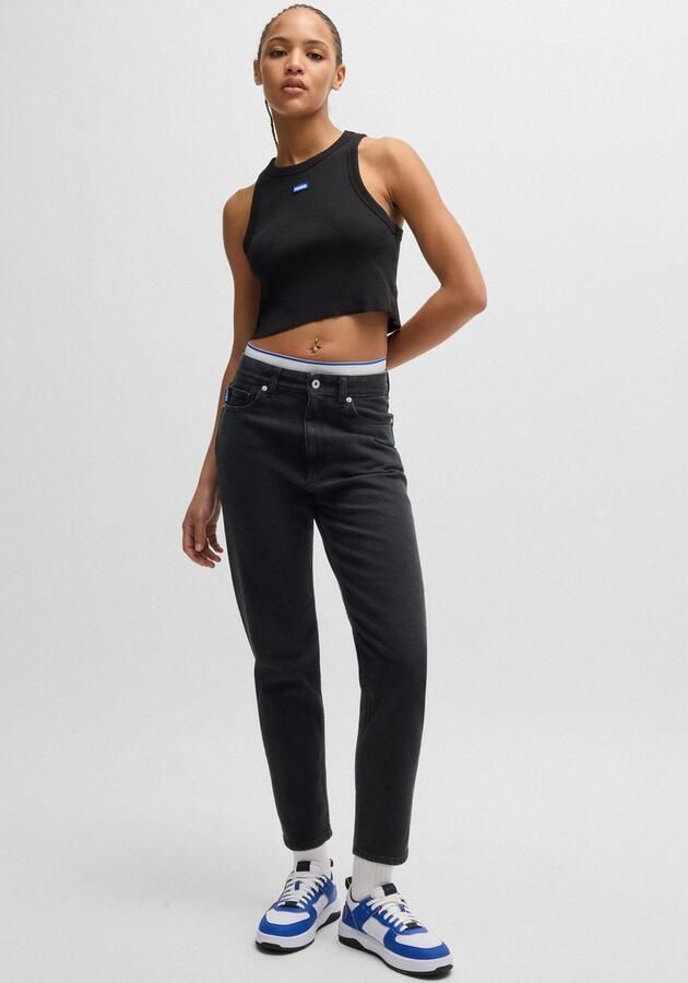 HUGO Blue Mom jeans Noe Straight fit jeans met hoge taille - Foto 5