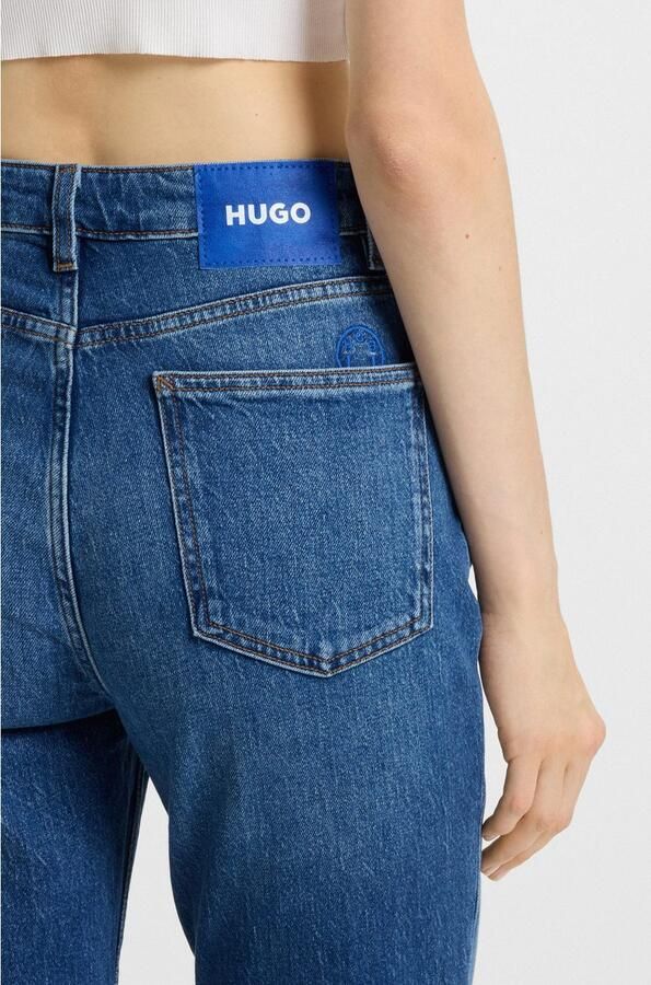 HUGO Blue Mom jeans Noe Straight fit jeans met hoge taille - Foto 8