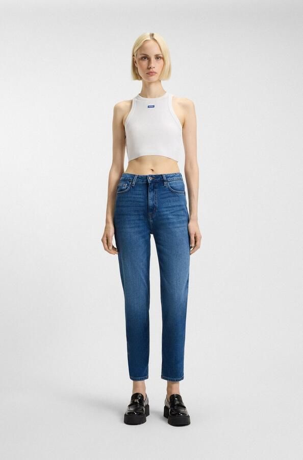 HUGO Blue Mom jeans Noe Straight fit jeans met hoge taille - Foto 9