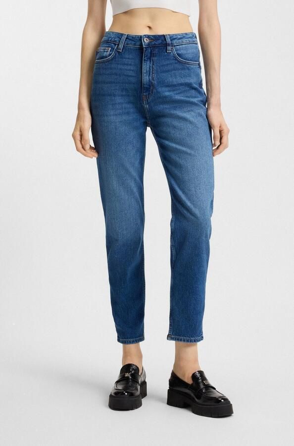 HUGO Blue Mom jeans Noe Straight fit jeans met hoge taille - Foto 10