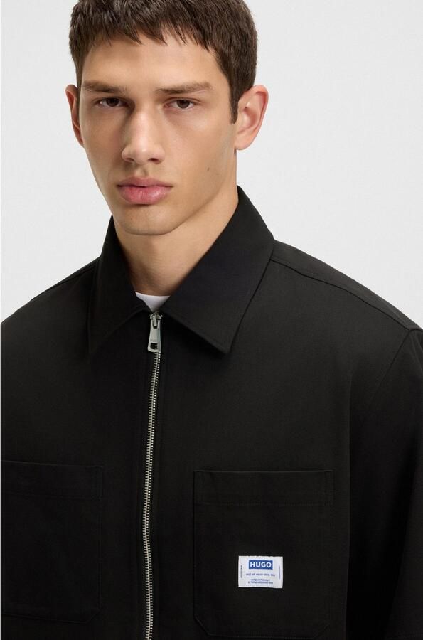 HUGO Blue Overhemd met korte mouwen Ekyz met een ritssluiting - Foto 2