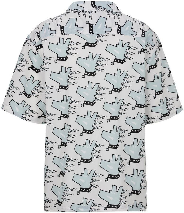 HUGO Blue Overhemd met korte mouwen Eligino met allover print hugo doggo hondenprint - Foto 3