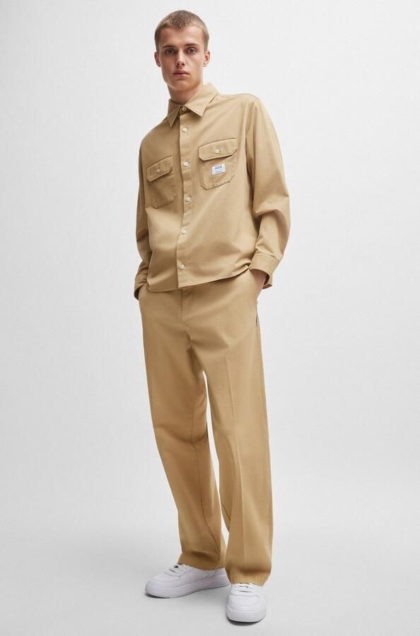 Hugo Blue Regular fit vrijetijdsoverhemd met paspelzakken op de borst model 'Ekynone' - Foto 6