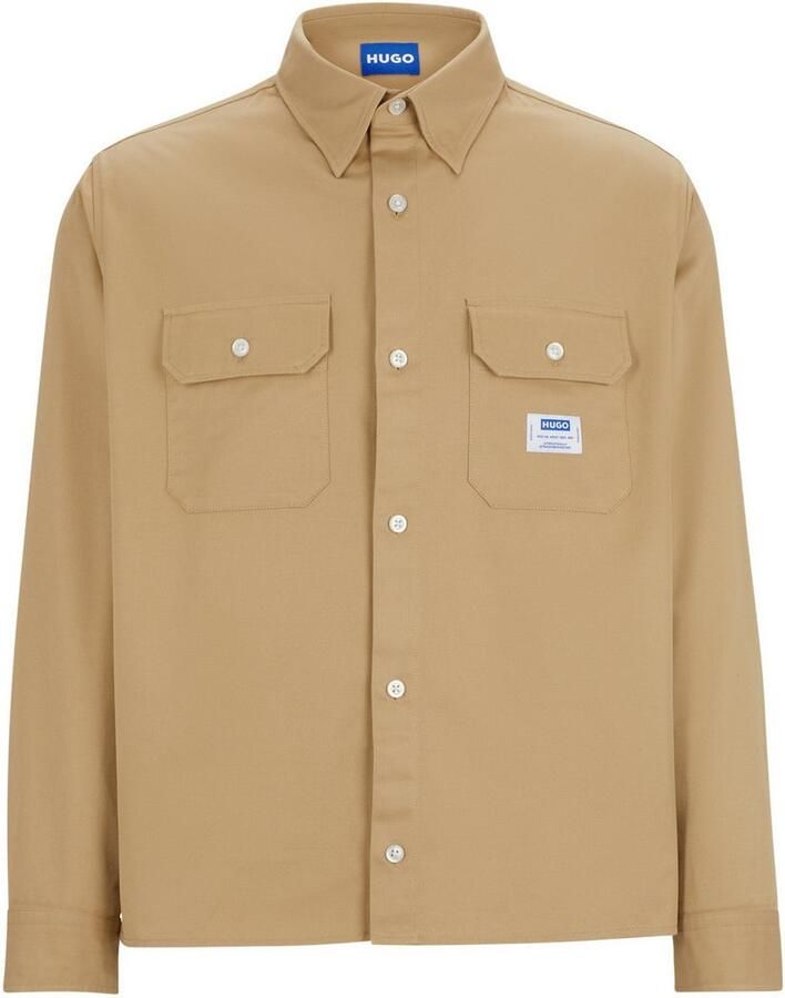 Hugo Blue Regular fit vrijetijdsoverhemd met paspelzakken op de borst model 'Ekynone'