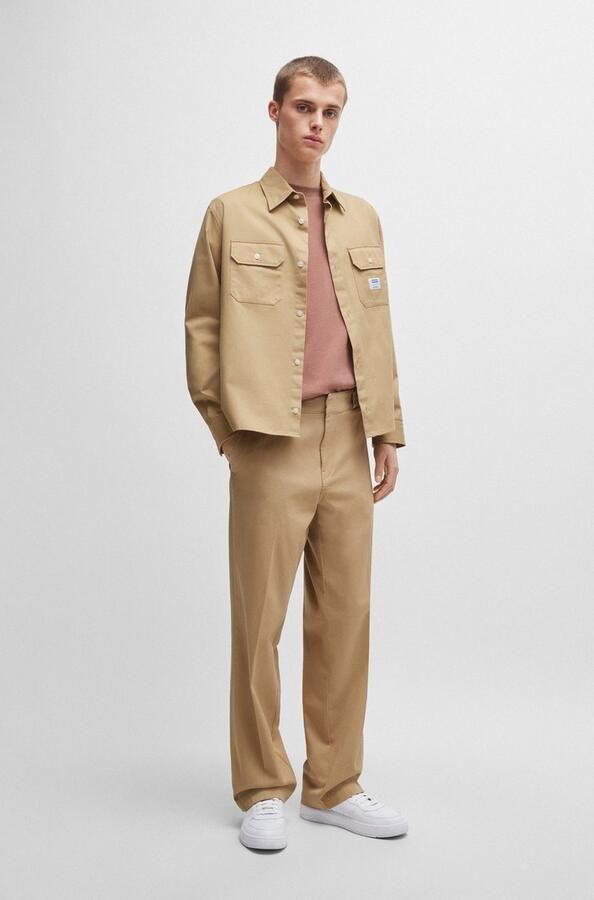 Hugo Blue Regular fit vrijetijdsoverhemd met paspelzakken op de borst model 'Ekynone' - Foto 7