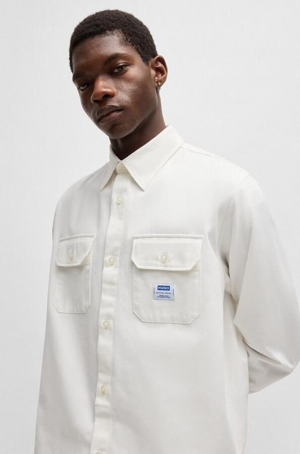 Hugo Blue Regular fit vrijetijdsoverhemd met paspelzakken op de borst model 'Ekynone' - Foto 5
