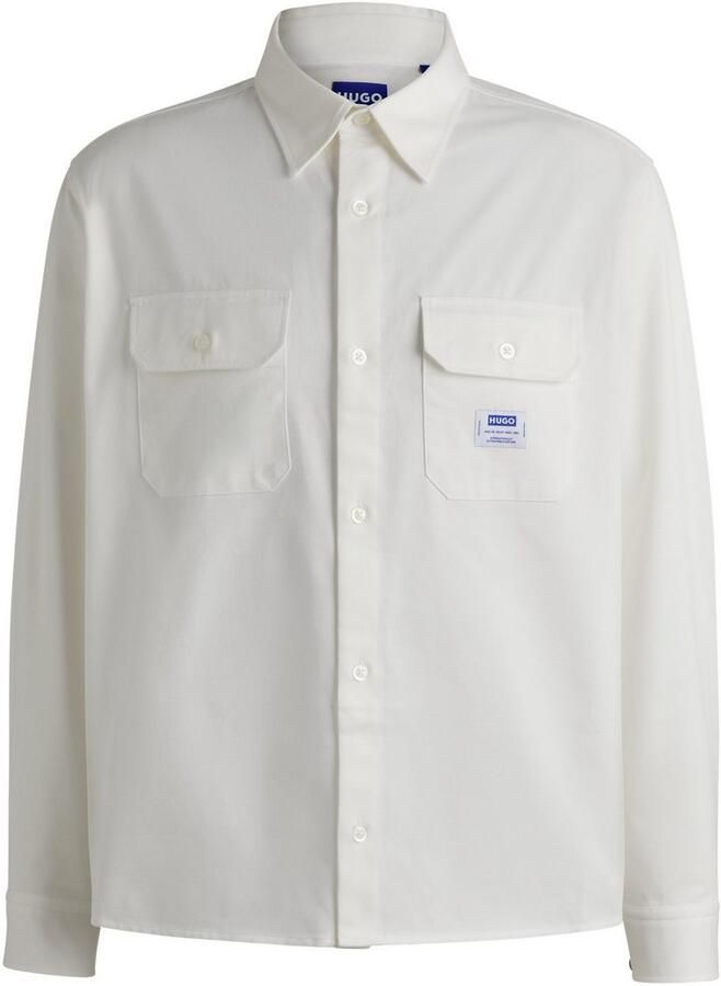 Hugo Blue Regular fit vrijetijdsoverhemd met paspelzakken op de borst model 'Ekynone' - Foto 3