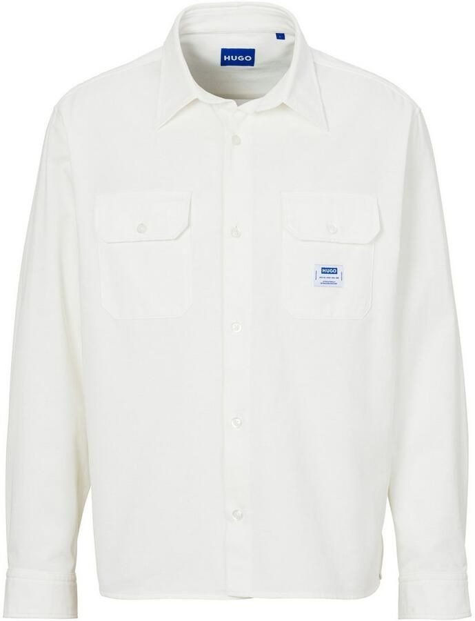 Hugo Blue Regular fit vrijetijdsoverhemd met paspelzakken op de borst model 'Ekynone'