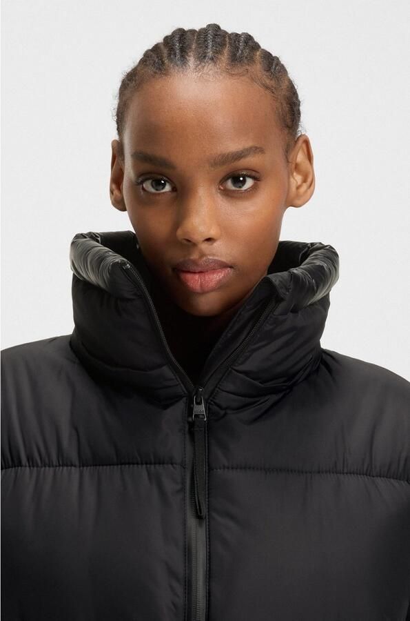 Hugo Blue Relaxed fit gewatteerde lange jas met afneembare capuchon - Foto 2