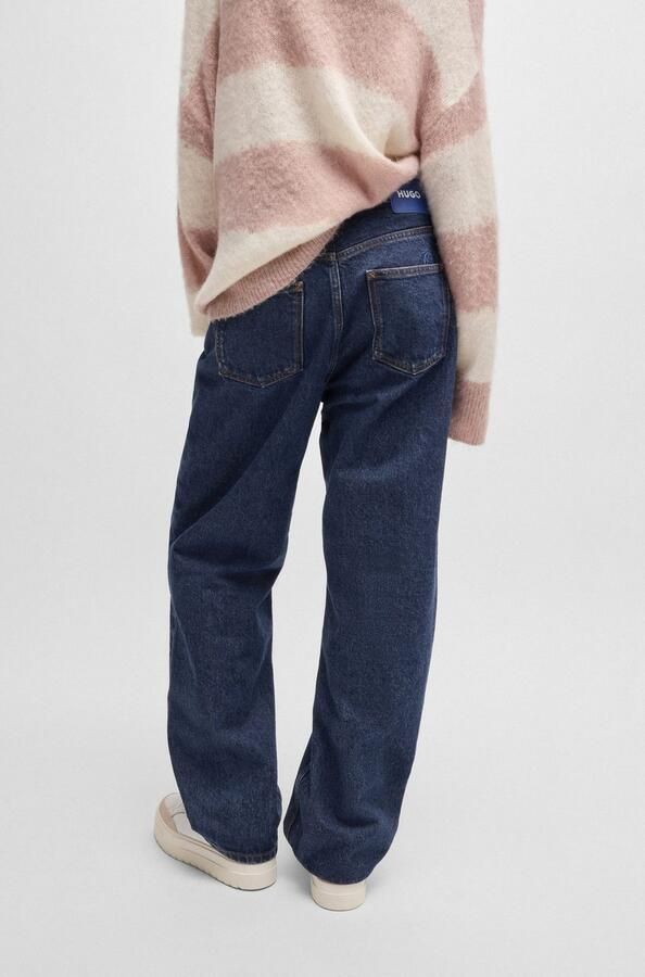 HUGO Blue Relax fit jeans Leni met kenmerkende borduurwerk - Foto 4