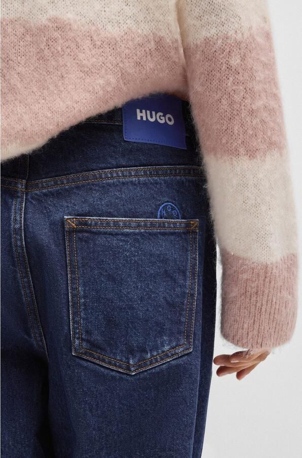 HUGO Blue Relax fit jeans Leni met kenmerkende borduurwerk - Foto 2